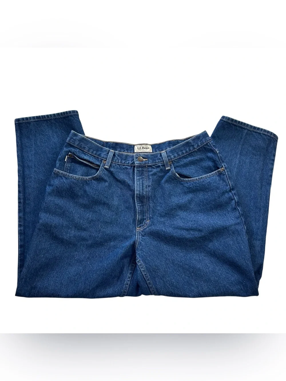 L.L. Beans Jeans Men’s 37X29 Blue Denim Natural Fit Straight Leg 100% Cotton